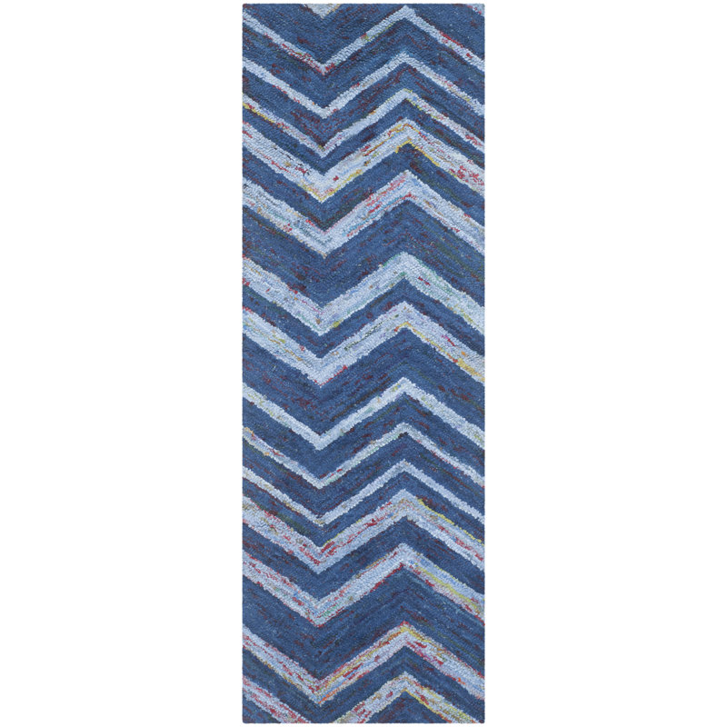Mardell Hand Tufted Cotton Chevron Rug, Runner 2'3" x 7'