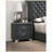 Grey Upholstered 2-Drawer Nightstand