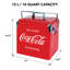 Glacière Coca-Cola rétro avec ouvre-bouteille 13 L (14 pte), rouge et argent