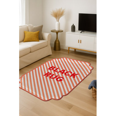 Tapis tissé à rayures crème Mosso