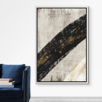 Signe, reproduction d'art sur toile encadrée, fondu de peinture foncée sur fond industriel, formes abstraites, illustrations, art moderne, urbain contemporain pour salon, chambre à coucher, bureau