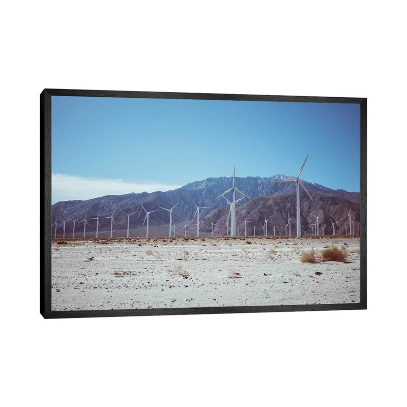 Palm Springs Windmills VII by Bethany Young - Print on Canvas, 101.6cm H x 152.4cm W x 3.81cm D, Black Framed