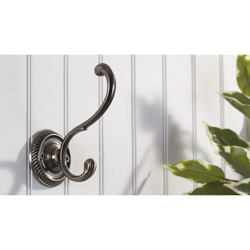 Crochet mural en laiton Classic, Nickel antique