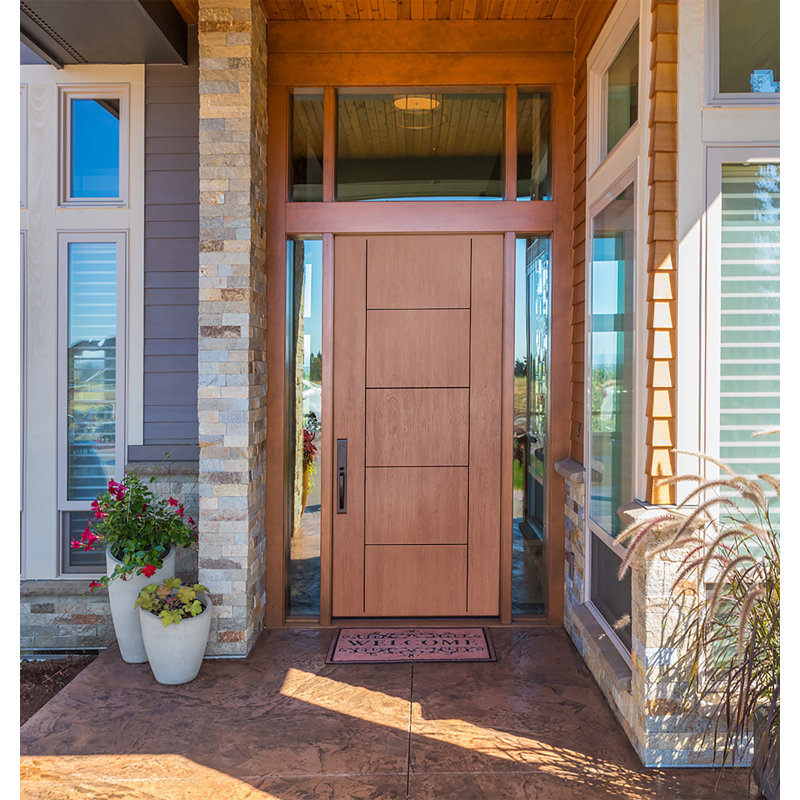 Portes d'entrée pré-montées en fibre de verre Manhattan, Droite / vers l'intérieur, H 96 po x l 36 po x P 1,75 po