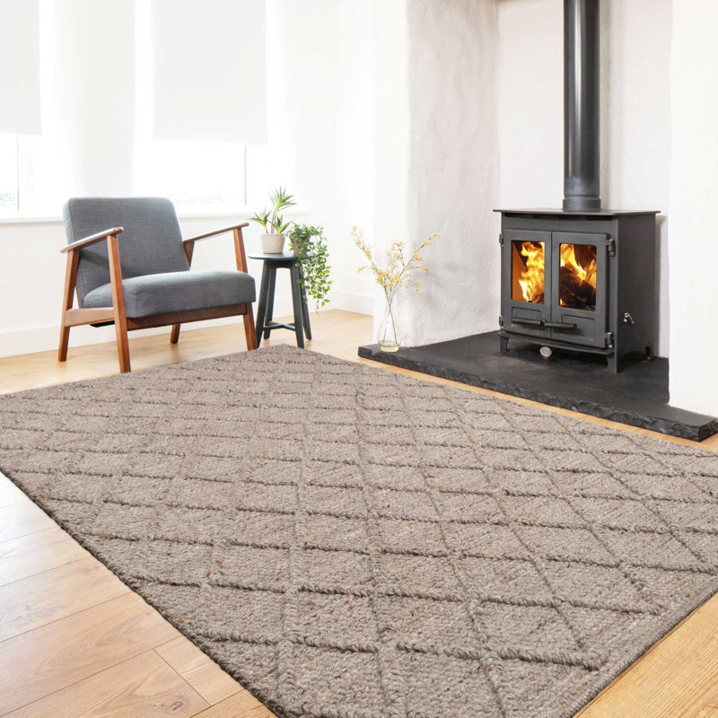 Alcazar Solid Colour Hand Woven Area Rug, Rectangle 120cm x 170cm