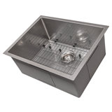 DuraSnow® ZLINE 23" Meribel Undermount Single Bowl Fingerprint Resistant Stainless Steel Kitchen Sink with Bottom Grid