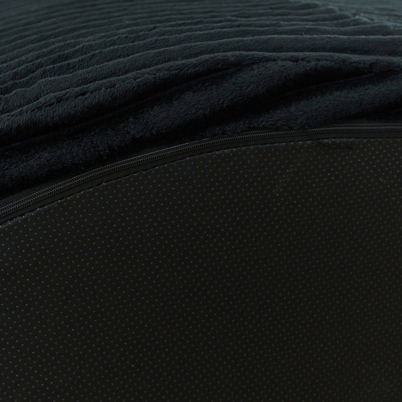 Canapé modulaire incurvé Curved, Black, 27.55" H x 111.46" W x 36.41" D, Black Corduroy