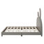 Lit plateforme double en cuir pleine grandeur orné d'un motif de lapin-1648246170