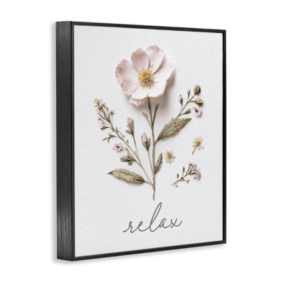 Giclée encadrée, fleurs pressées et relax, design par lettré et doublé