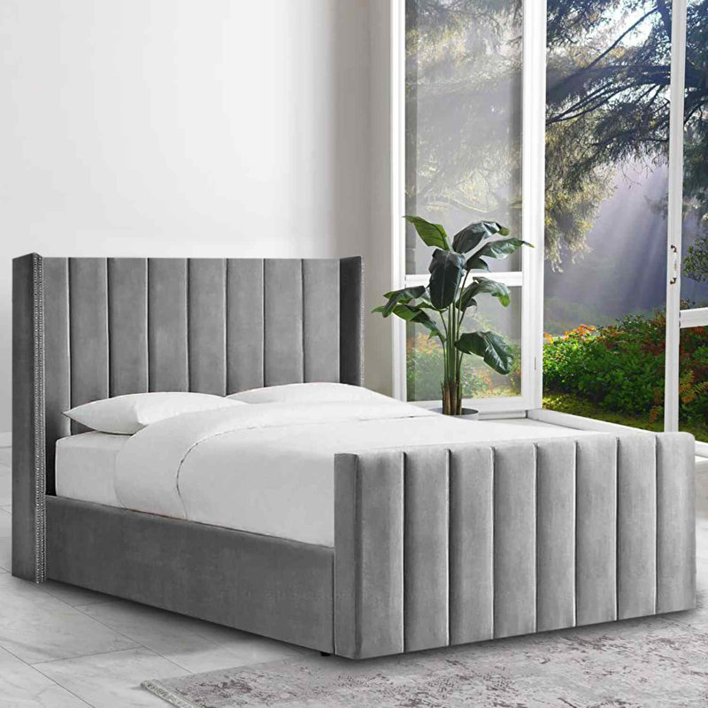 Upholstered Bed, Single (3'), Grey