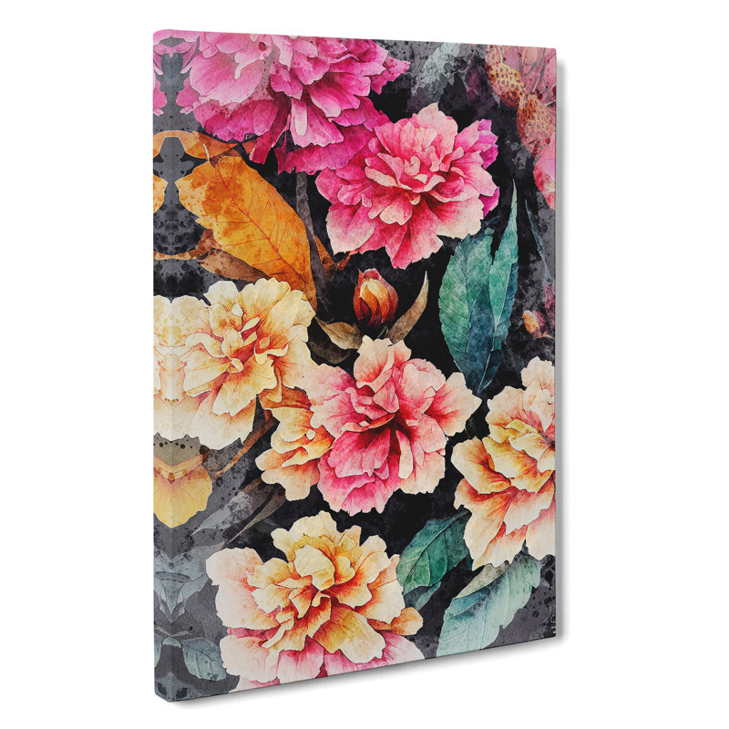 Watercolour Flowers No.3 - Wrapped Canvas, 50cm H x 35cm W x 3cm D