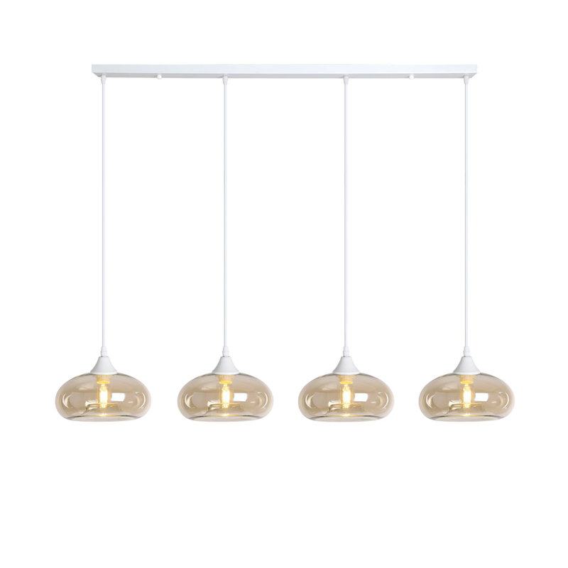 Inglesbatch 4 - Light Kitchen Island Pendant, Amber, White