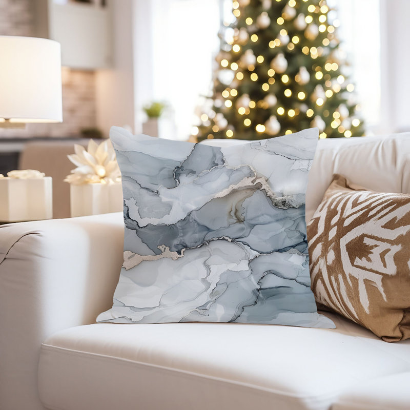 Abstract Geode Marble Agate Pattern XVI Modern Throw Pillow Cover, 18x18