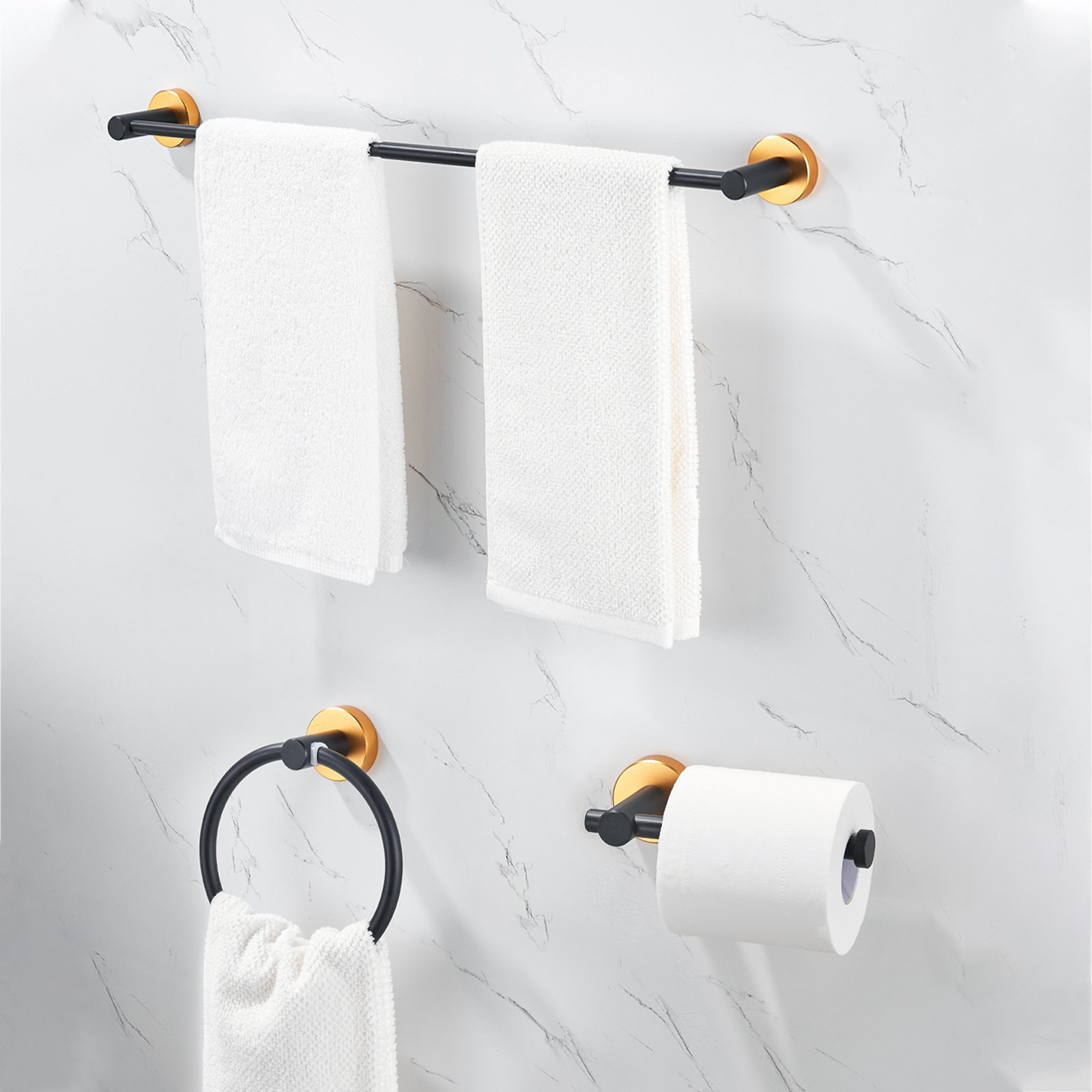 Lot De 3 Accessoires De Salle De Bain Delaney - Modèle Regal - Nickel Satiné - Neufs