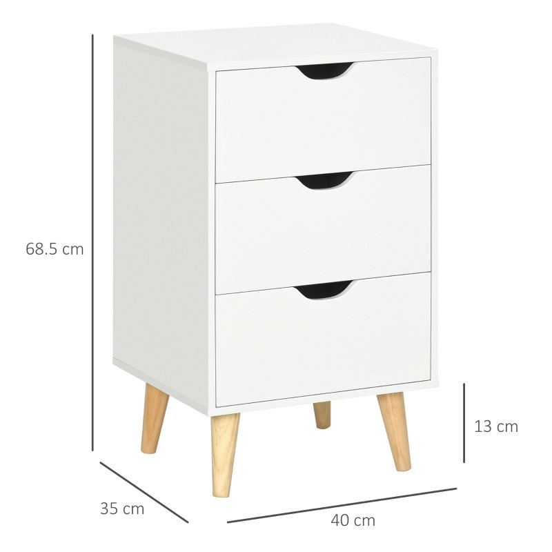 40 cm W Solid Wood Bedside Table