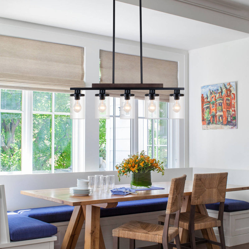 Neyba 5 - Light Dimmable Kitchen Island Rectangle Chandelier