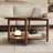  Wilfredo 31.5‘’ Solid Wood Coffee Table Glass Side Table with Four Legs