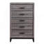 Commode verticale à 5 tiroirs avec poignées en bois patiné et matte-621058882