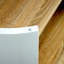 Ensemble de 3 tables basses rondes, table basse de 31 po pour le salon, bureau en bois rustique à 2 niveaux avec tablette de rangement, mobilier de style moderne (couleur naturelle et blanc)