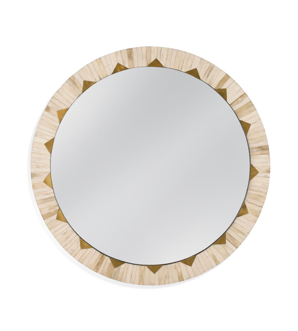 Mardi Bone Round Wall Mirror