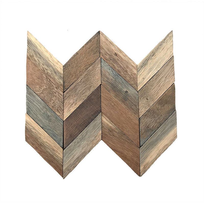 Natural Finish Chevron Boat Wood Mosaic Wall Tile