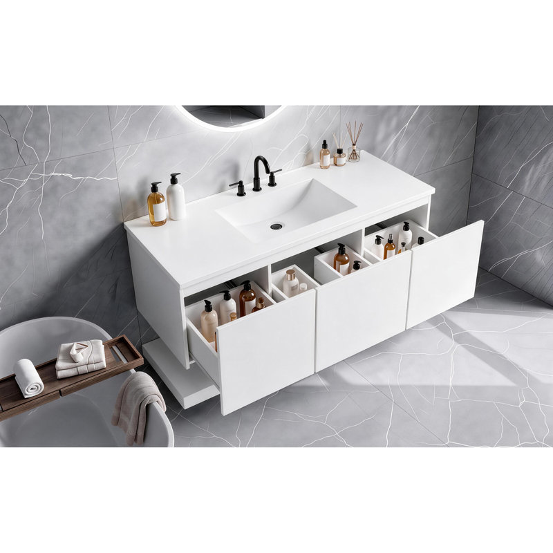 Modern Vanities(Must include both Vanity Cabinet  and Sink), MDF Storage