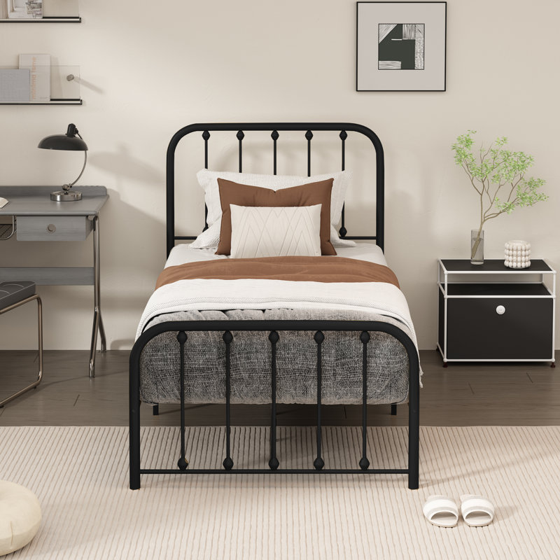 Lit plateforme Keyesport, Noir, Simple