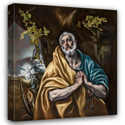 «The Penitent Saint Peter» par El Greco (Domenikos Theotokopoulos) - Toile tendue avec châssis