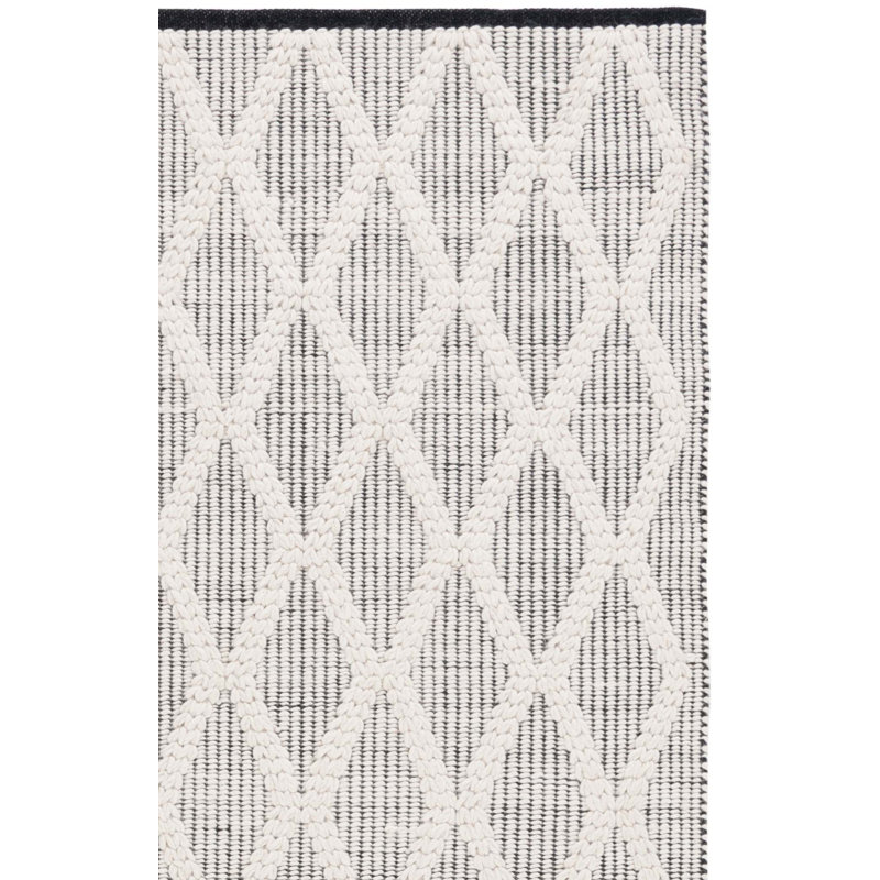 Javone Hand Woven Wool Geometric Rug, Runner 2'3" x 8'