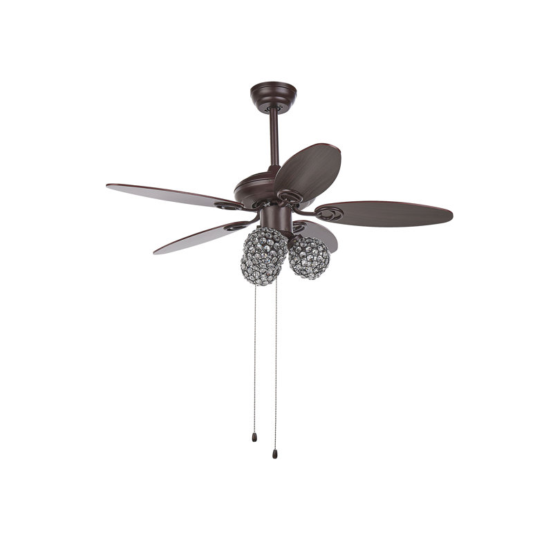 Thack 104cm Ceiling Fan with Light Kit, Dark Brown