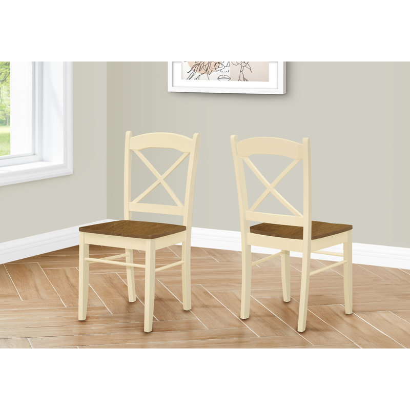 17.5'' H Solid Wood Side Chair, White, White