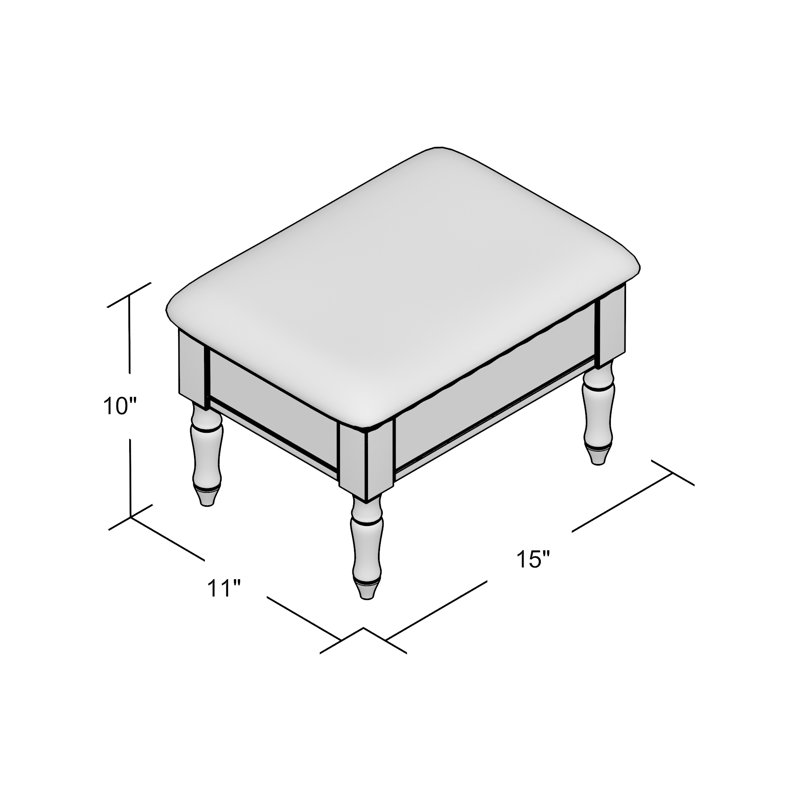 Cleo Upholstered Ottoman, Cherry