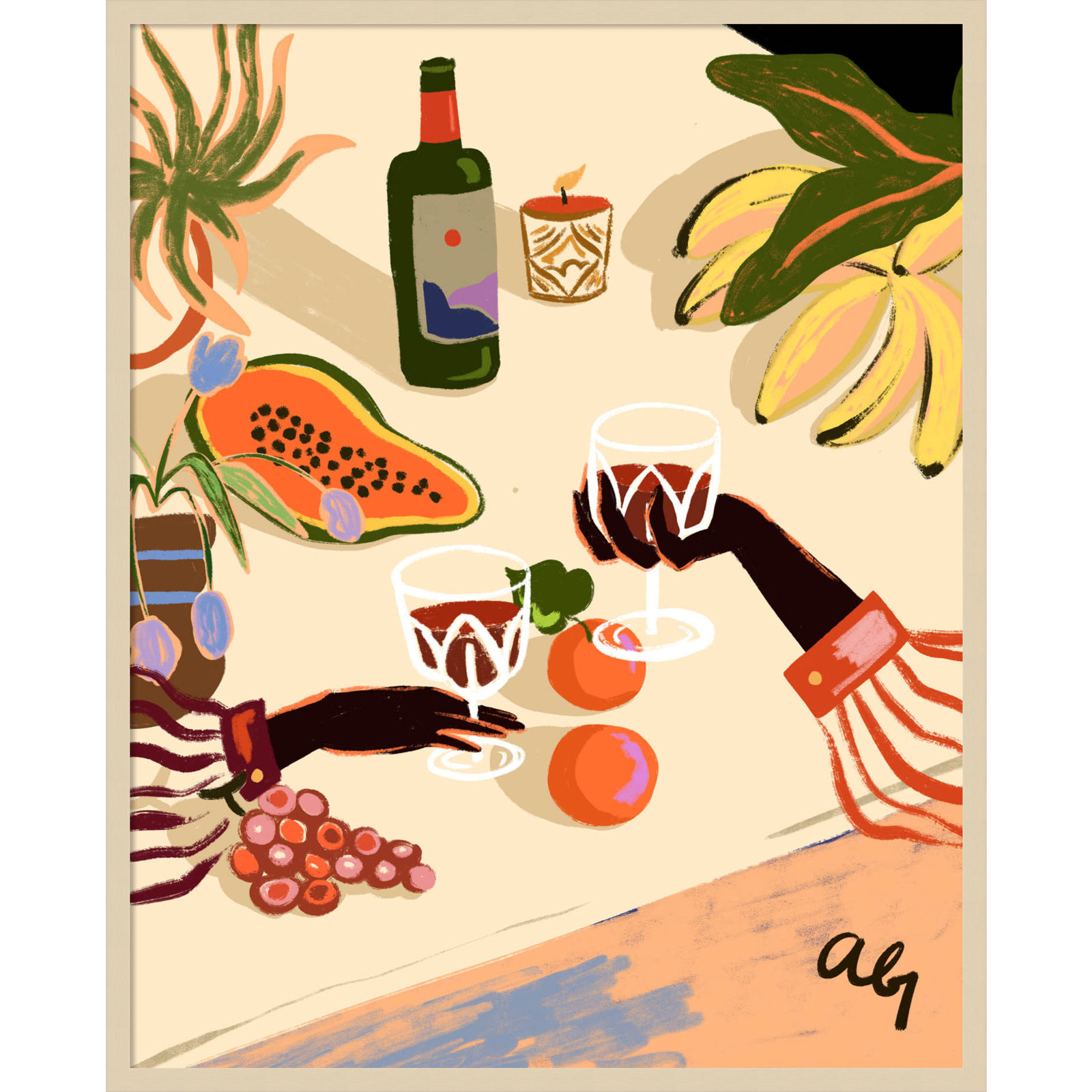 Pritchard "Cheers to You (Wine)" Print, Brown, 41" H x 33" W