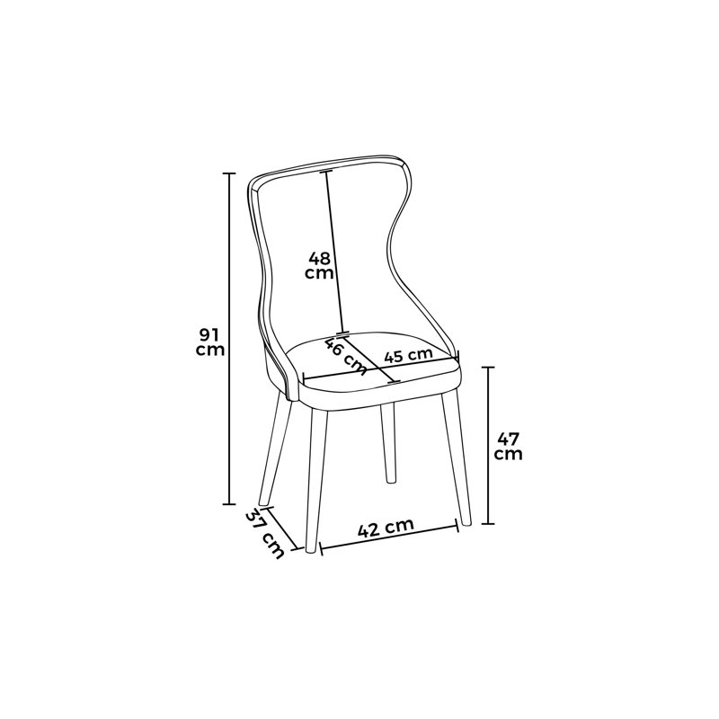 Ensemble de chaises modernes 4 pièces, anthracite et or | Structure 100% métal, envers en contreplaqué, tissu Babyface | Dimensions: 17,7 po x 35,8 po x 18,1 po | Confortable dossier 22 en mousse et siège en mousse 28 po | Élégant et durable pour la maison ou le bureau