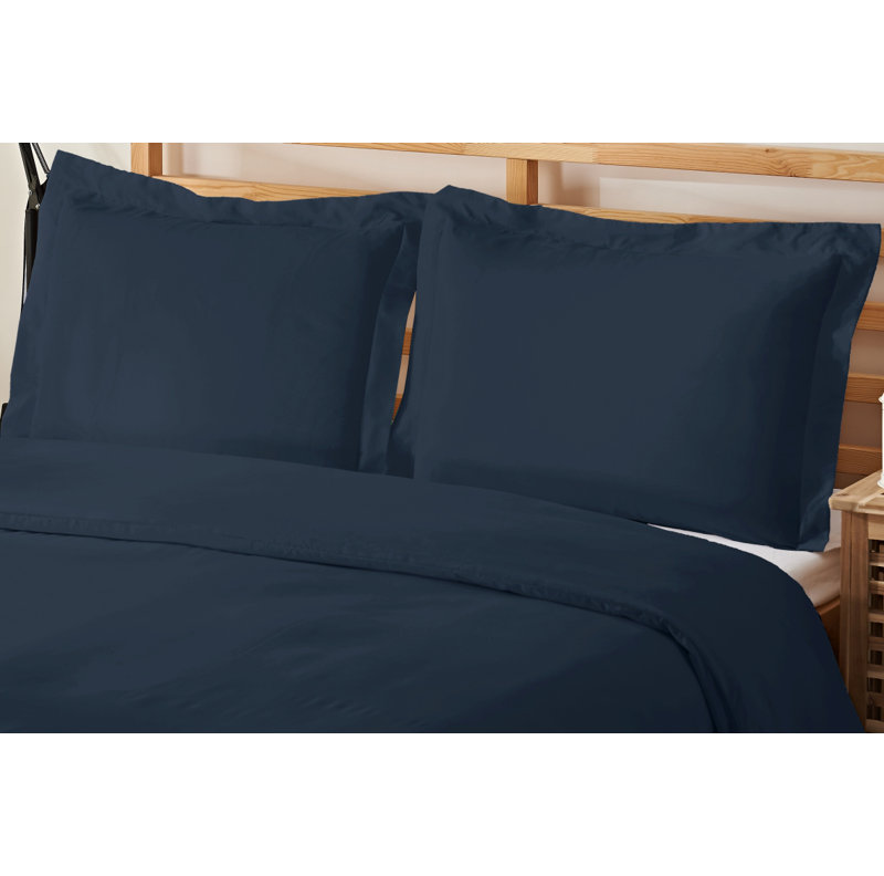 Ensemble de housse de couette pour grand lit 3 pièces , Bleu marine, Housse de couette pour grand lit + 2 taies décora