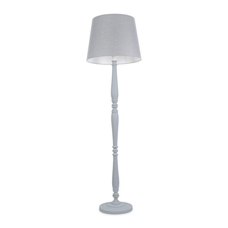 Arialdo 156cm Traditional Floor Lamp, Matte White, Grey