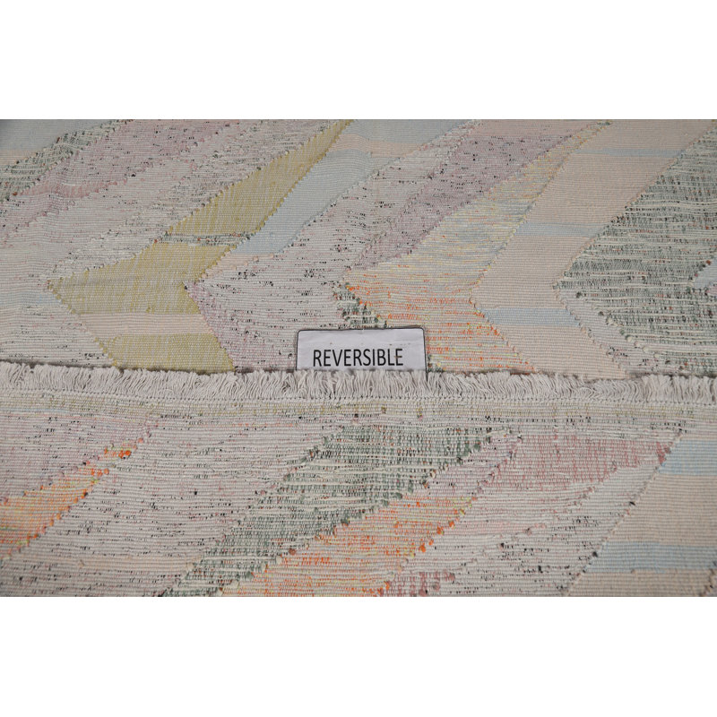 Tapis turc contemporain en laine Kilim 10 x 13