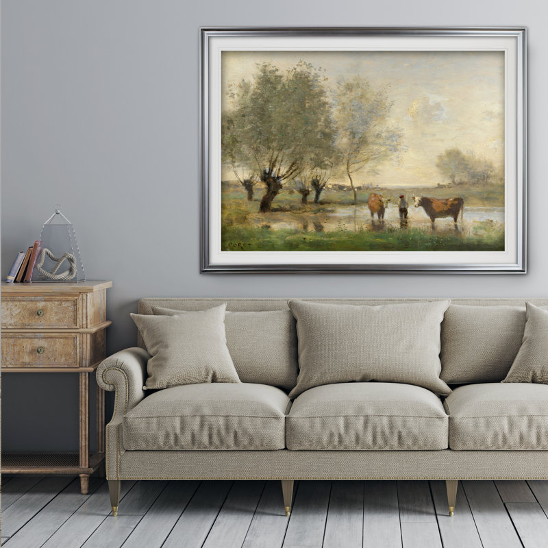 Reproduction d’art sur toile « Ocean Eye I », Cadre argenté, H 31 po x l 43 po x P 1,5 po