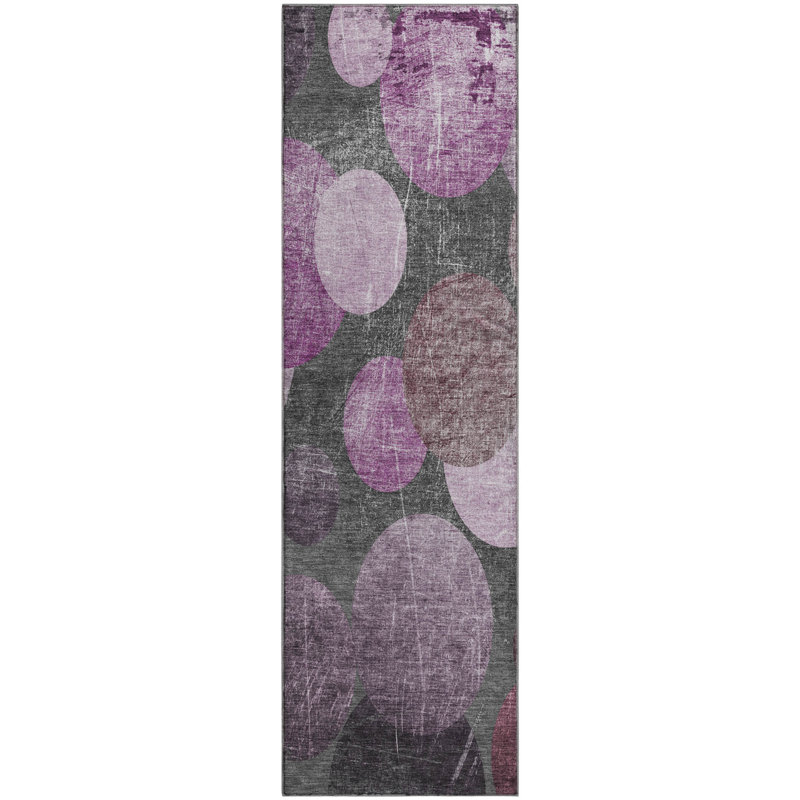 Premium Machine Washable Cerrito AMF556 Garnet Rug, Runner 2'3" x 7'6"