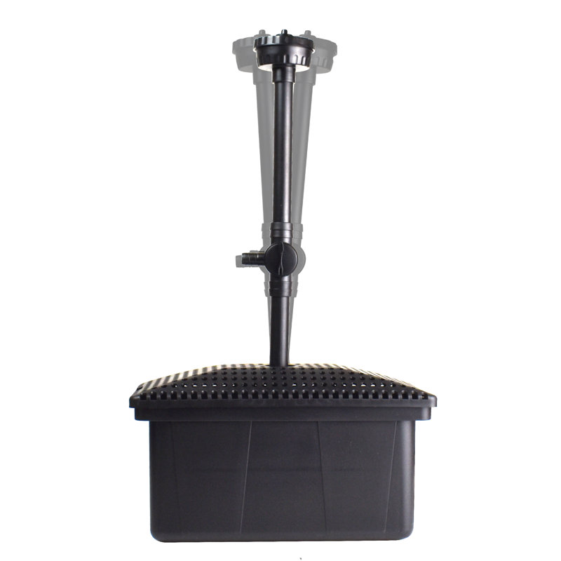 Black Medium Pond Filter Kit with Pump for 500 Gallons