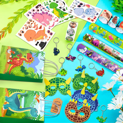 Dinosaur Party Favors for Kids, 96 pièces tout-en-un Dinosaur Birthday Party Favors