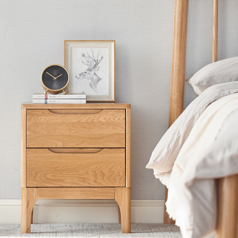 Broderick 42cm W Solid Wood Bedside Table