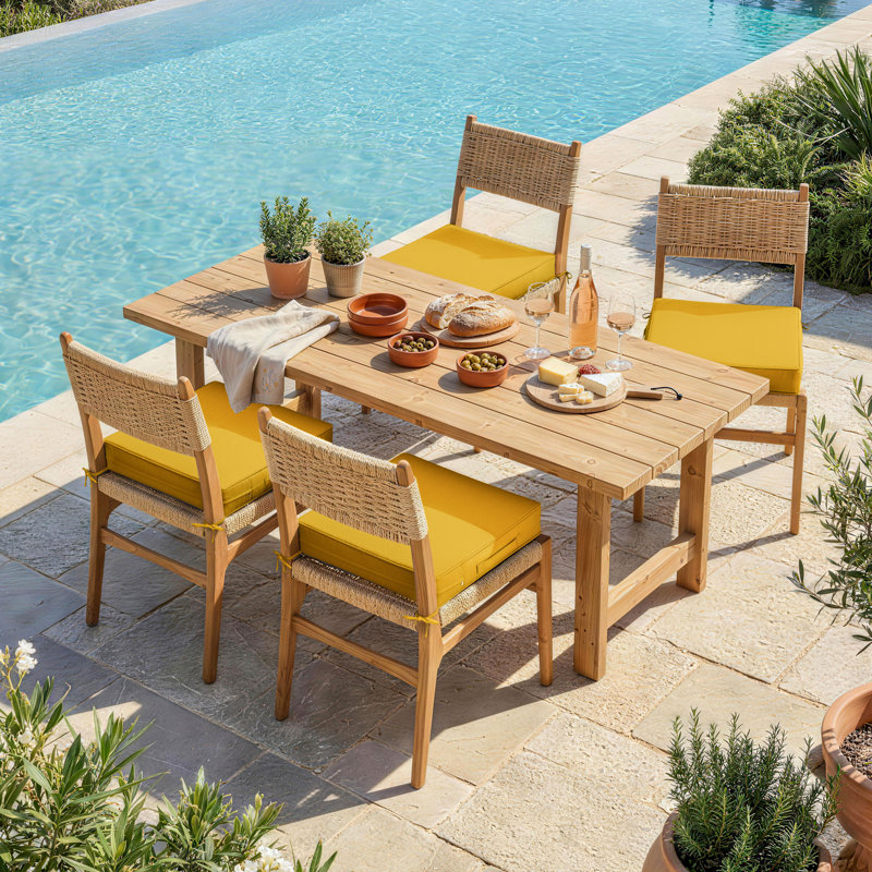 Housses de coussin d'extérieur, 4, 22" W x 22" D, Jaune