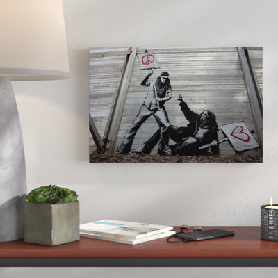 « hippa combat, paix vs love », reproduction d’impression sur toile tendue