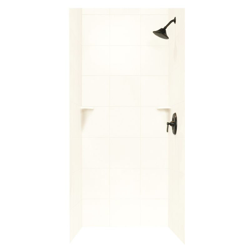 36'' W 36'' D 96'' H Glue Up Solid Surface Wall, White