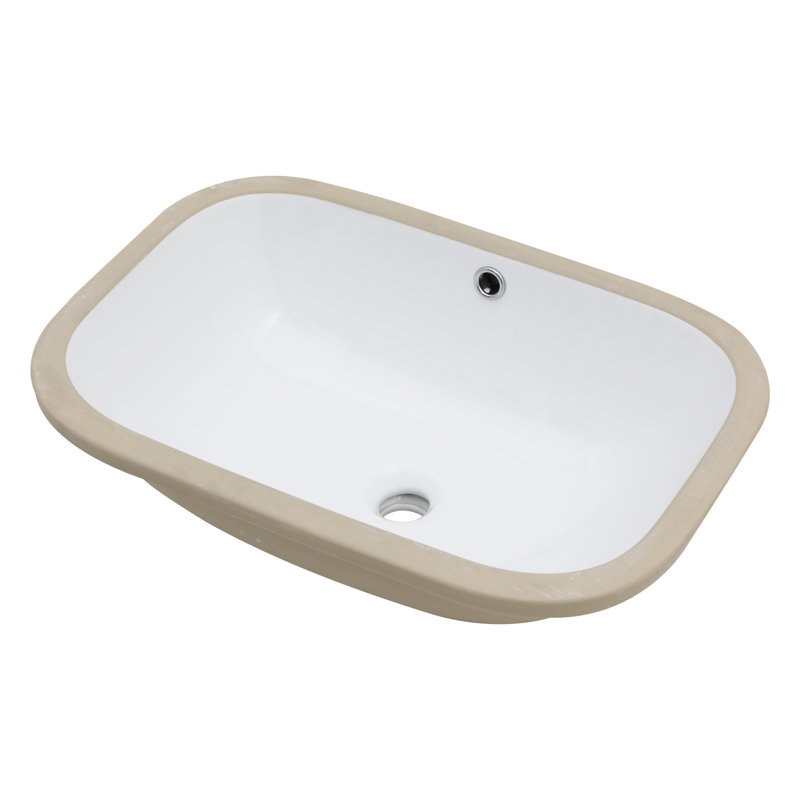 22'' L x 15'' W Ceramic Undermount Rectangular Bathroom Sink with Overflow