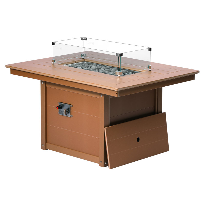 Table de foyer rectangulaire de 34 po x 46 po, 31.5" H x 46" W x 35" D, Brown