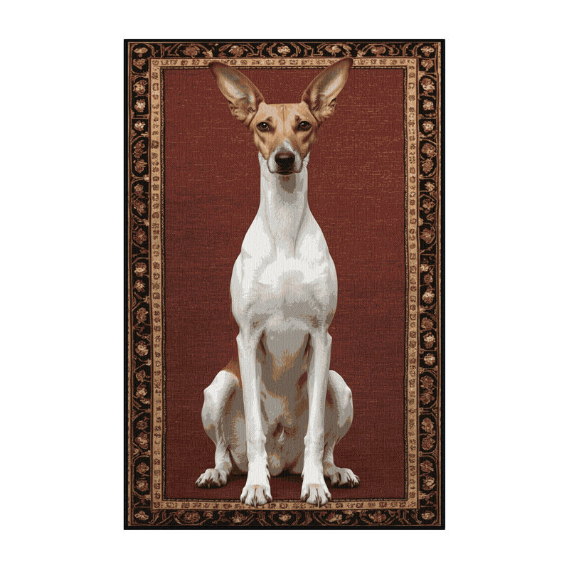 Washable Ibizan Hound Dogs Area Rug, Rectangle 4' x 6'