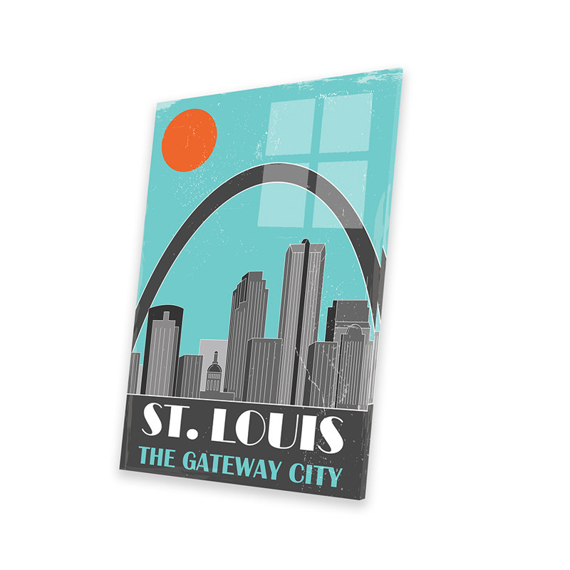 St. Louis, bleu ciel par Fly, impression sans cadre, H 24 po x l 16 po x P 0,25 po