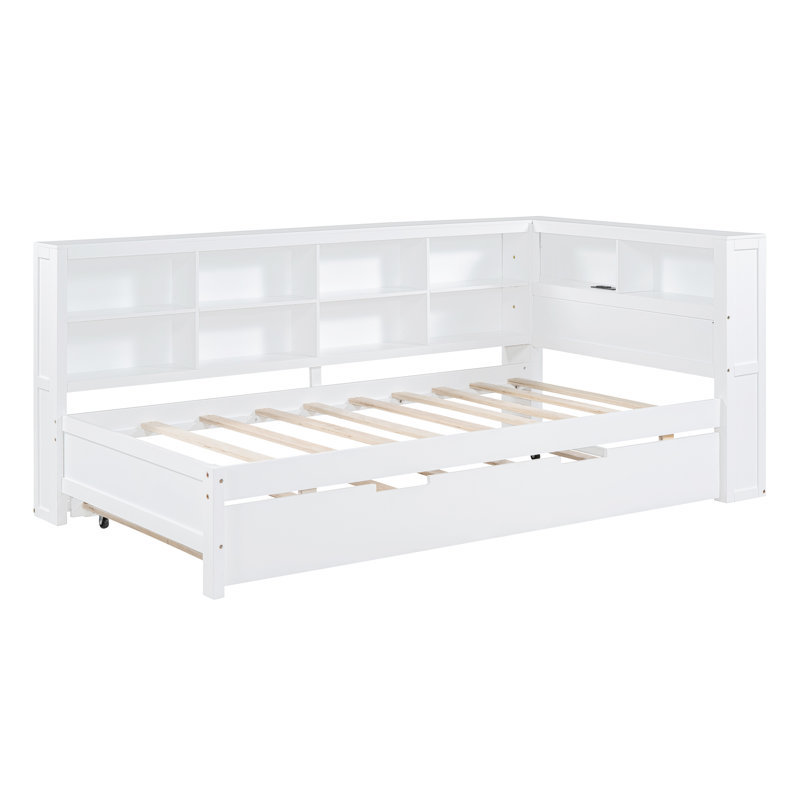 Twin Size Daybed With Twin Trundle, White